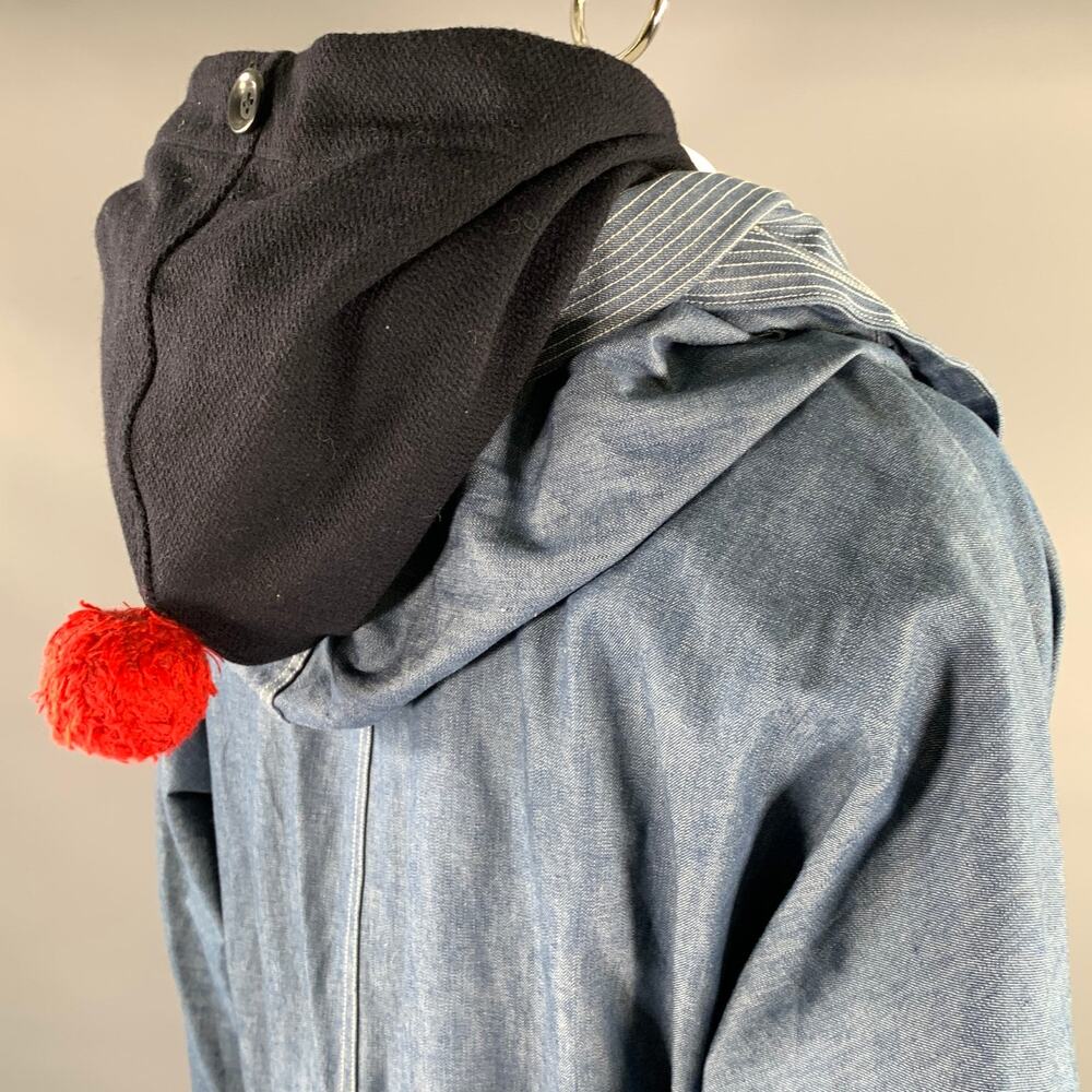 KAPITAL Size L Indigo Cotton Hooded Traggle Ring Coat - Picture 5 of 10
